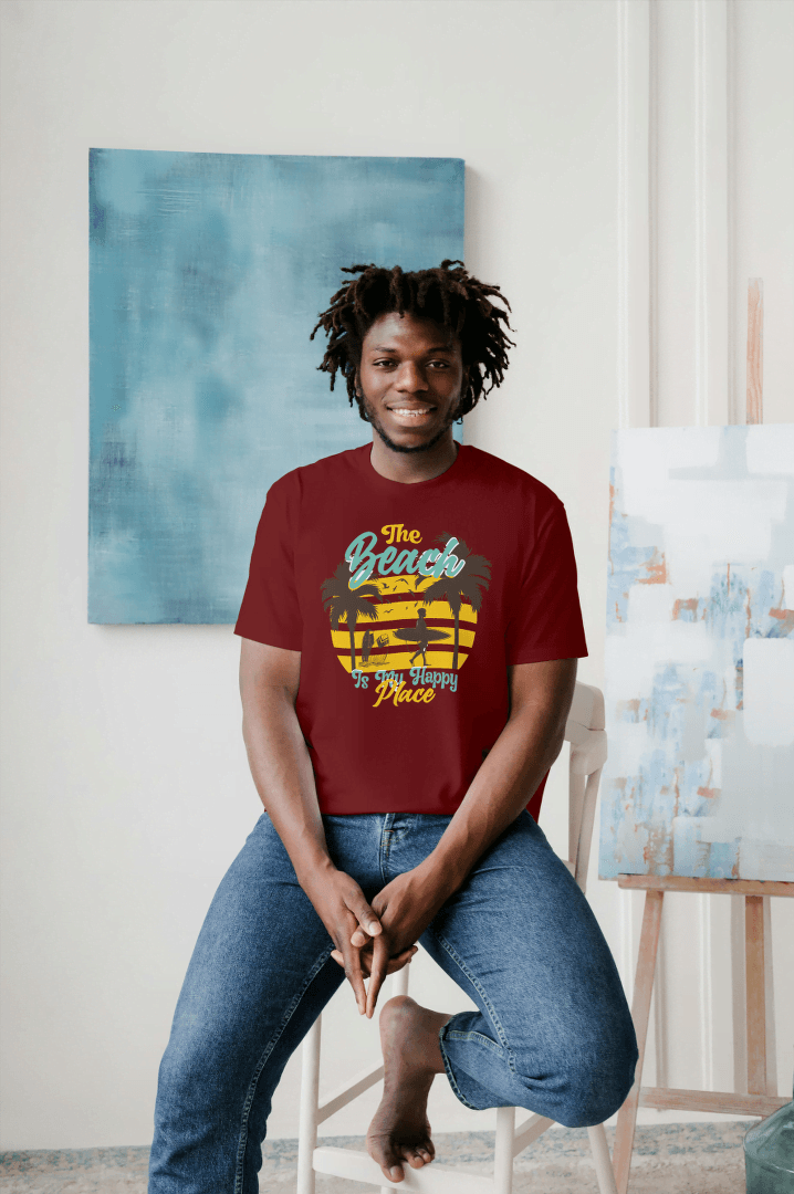 Beach Is My Happy Place Surfer: Summer Vibes Tee - Essentia Attire