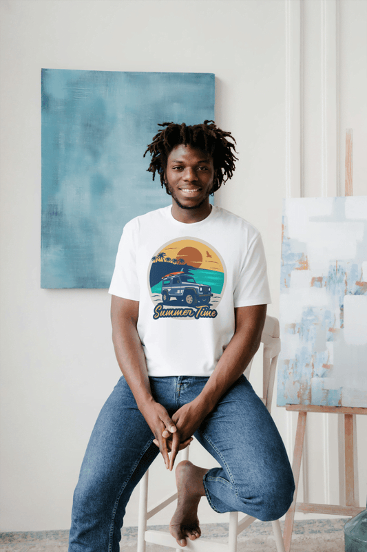 Summer Time Off-Road Beach: Vintage Surf Adventure Tee - Essentia Attire