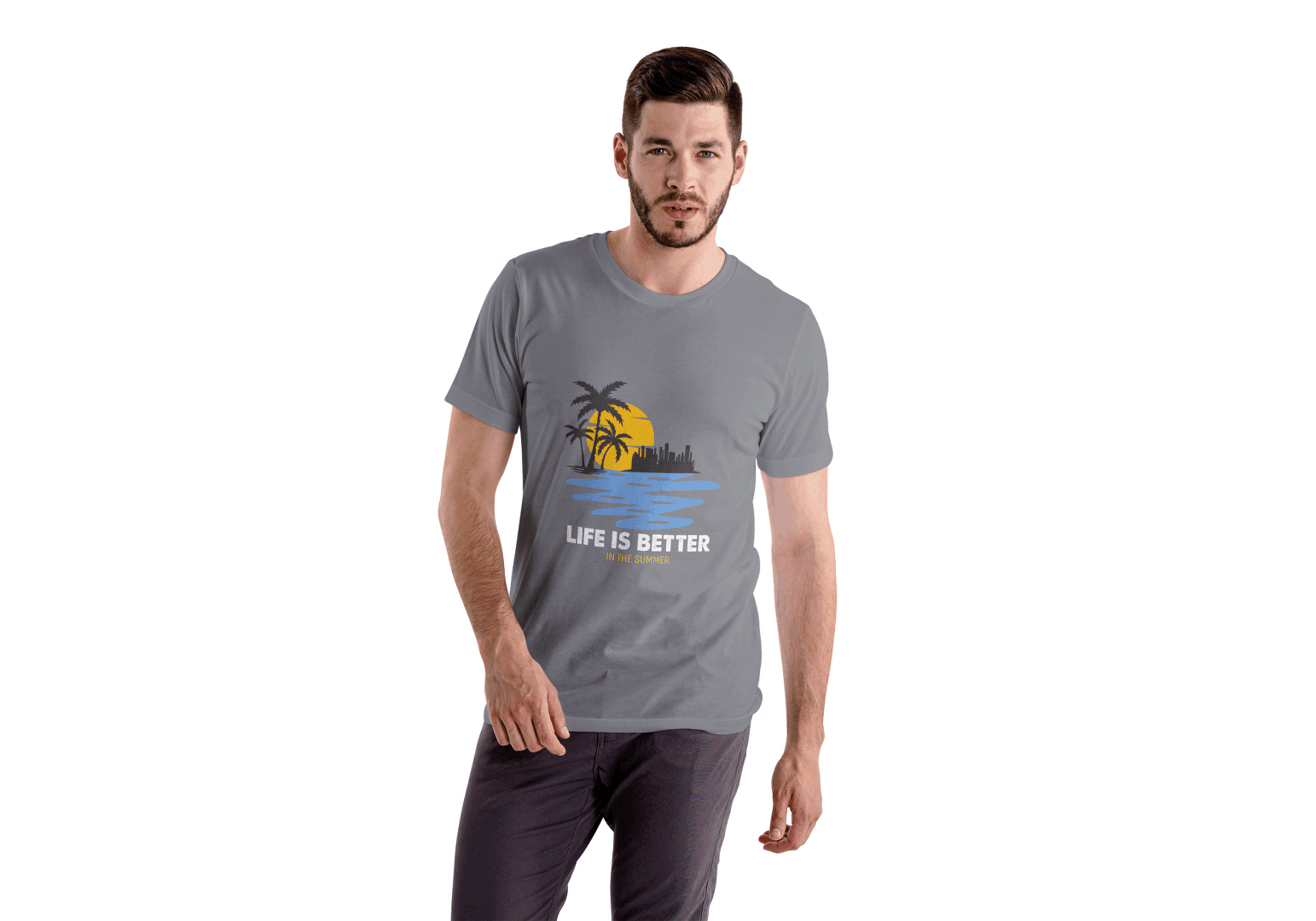 Life Is Better In The Summer: Beach & City Skyline Tee - Essentia Attire