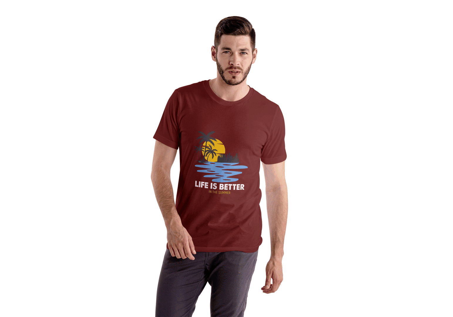 Life Is Better In The Summer: Beach & City Skyline Tee - Essentia Attire
