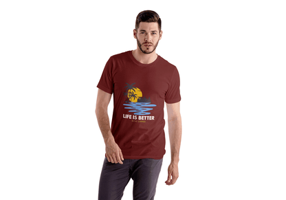 Life Is Better In The Summer: Beach & City Skyline Tee - Essentia Attire