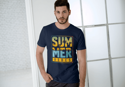 SUMMER VIBES Palm Tree Sunset: Beach Landscape Tee - Essentia Attire