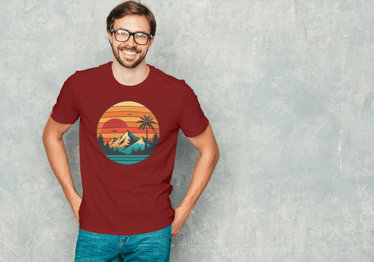 Multi-Landscape Sunset: Nature Lover's Graphic Tee - Essentia Attire