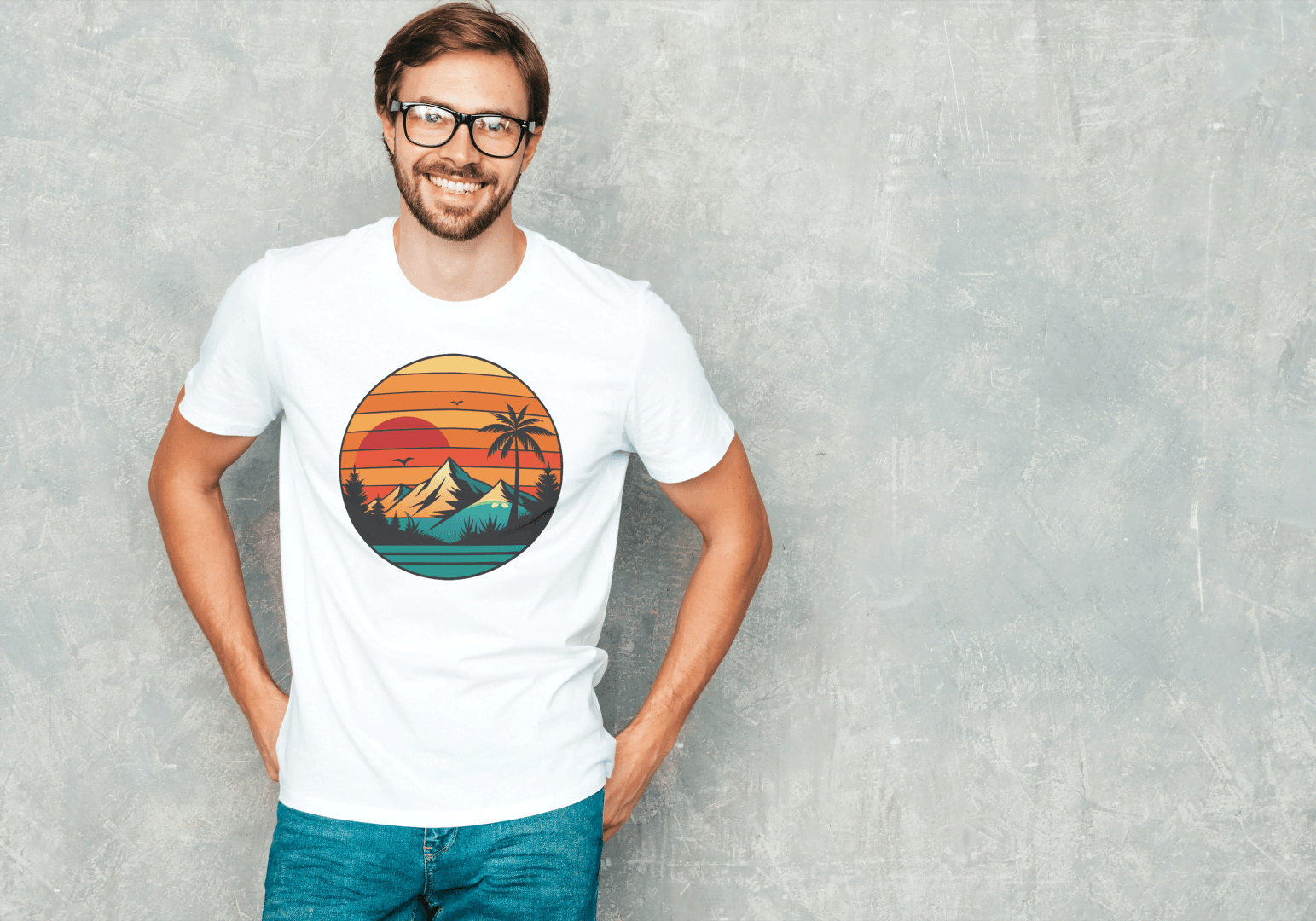 Multi-Landscape Sunset: Nature Lover's Graphic Tee - Essentia Attire