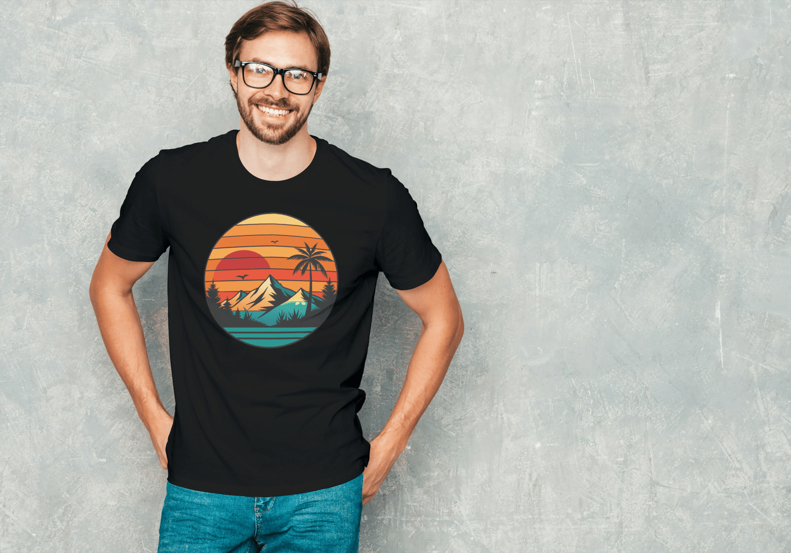 Multi-Landscape Sunset: Nature Lover's Graphic Tee - Essentia Attire