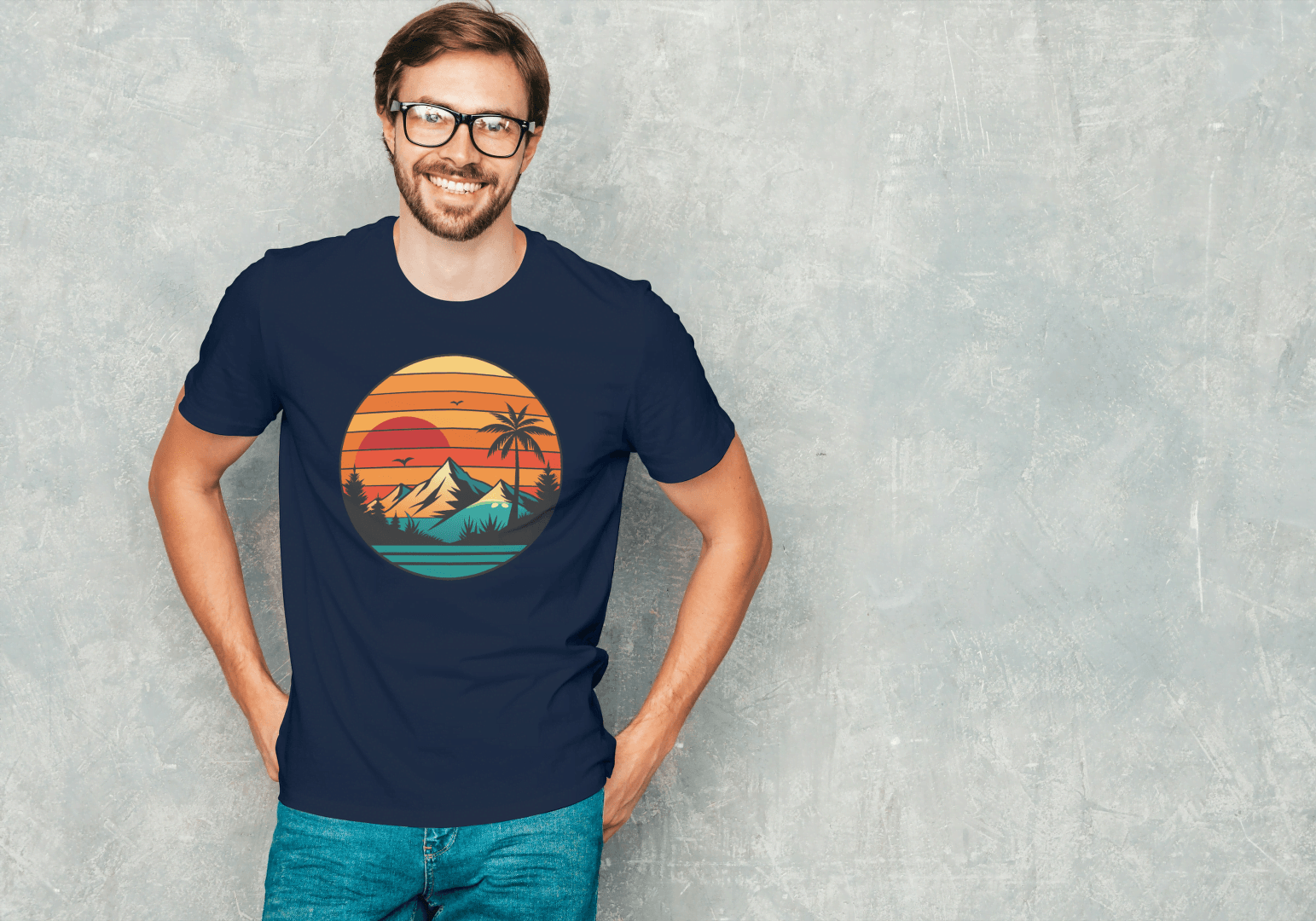 Multi-Landscape Sunset: Nature Lover's Graphic Tee - Essentia Attire