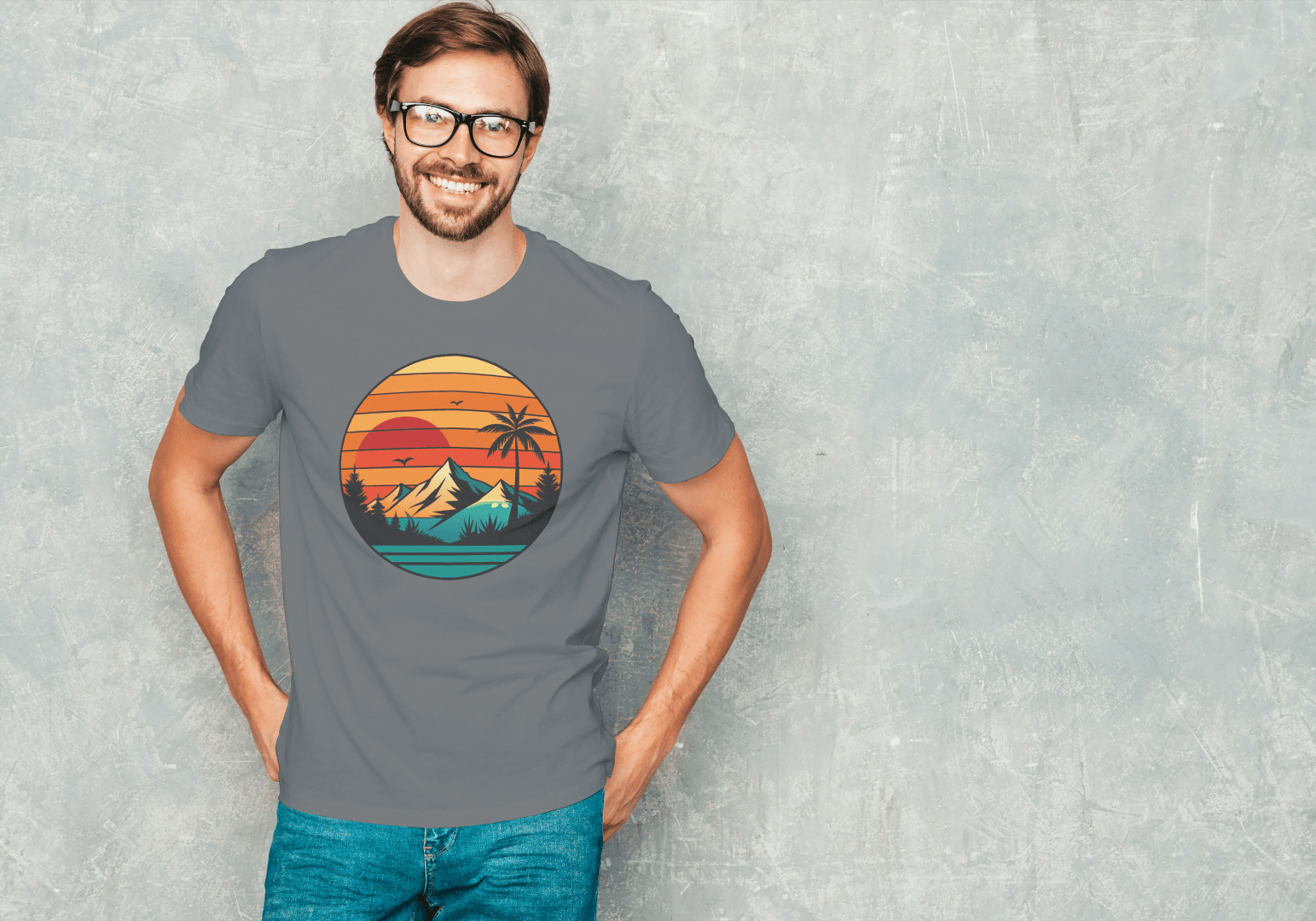 Multi-Landscape Sunset: Nature Lover's Graphic Tee - Essentia Attire