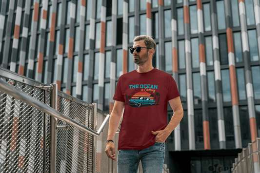 Ocean is Calling Vintage Car: Surf & Beach Life Tee - Essentia Attire