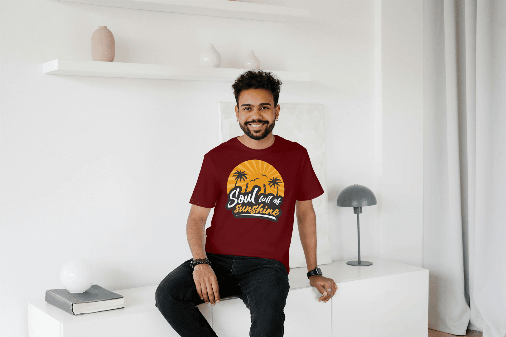 Soul Full of Sunshine: Tropical Sunset Beach Tee - Essentia Attire