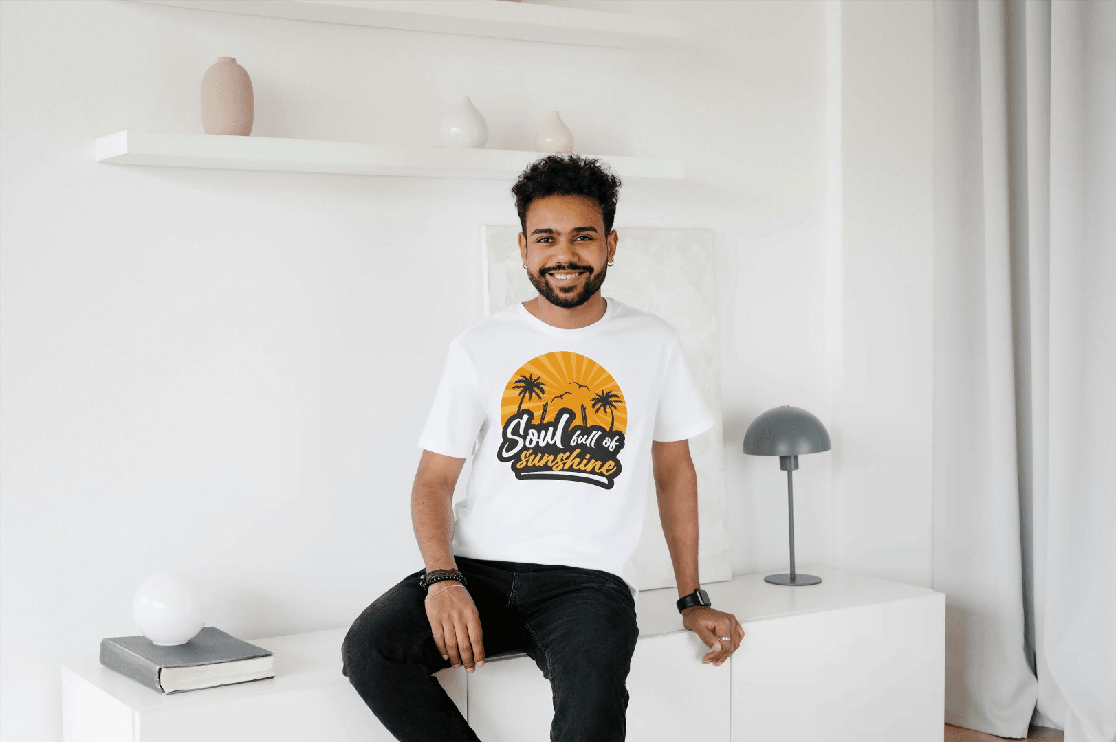 Soul Full of Sunshine: Tropical Sunset Beach Tee - Essentia Attire
