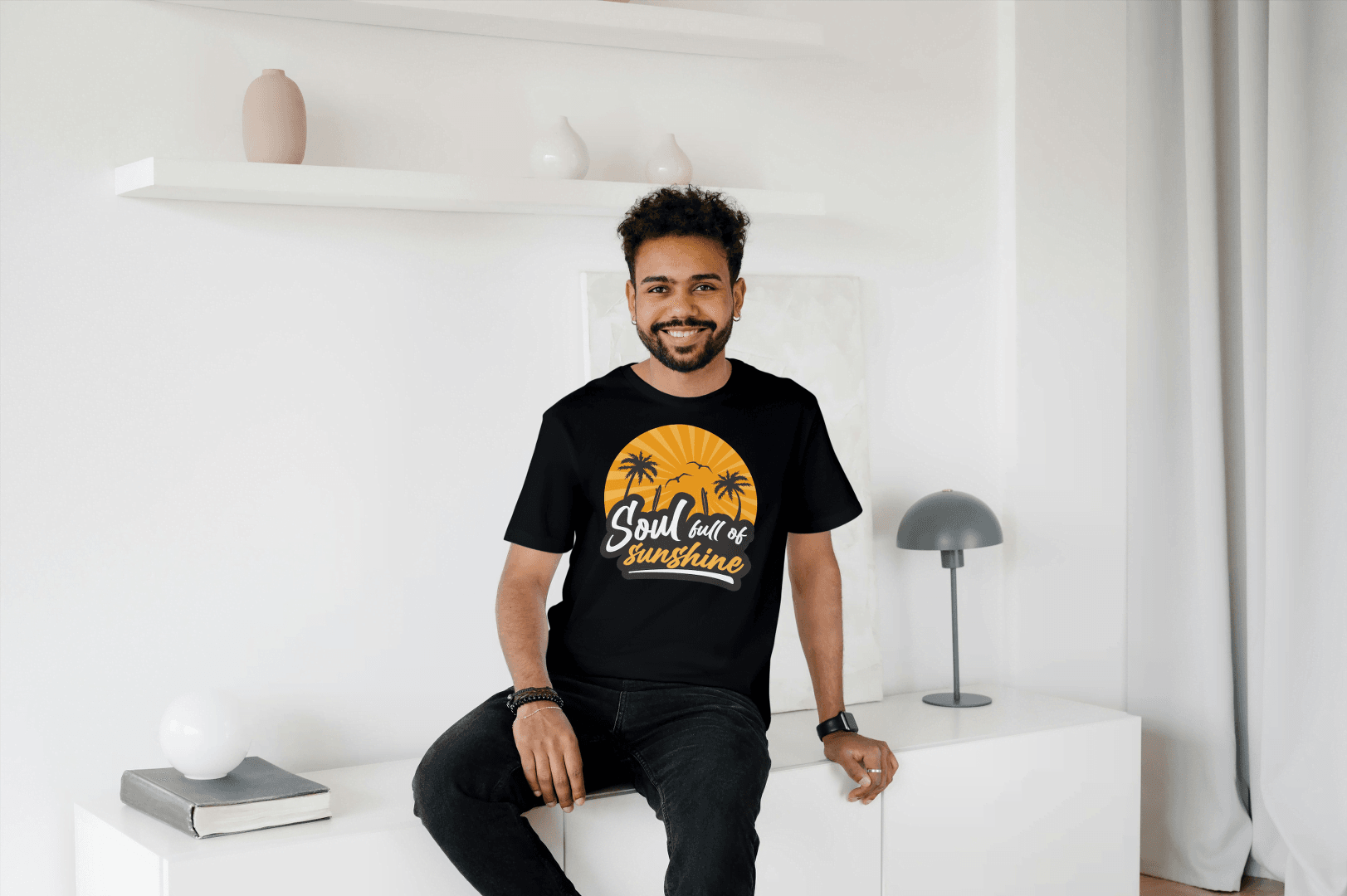 Soul Full of Sunshine: Tropical Sunset Beach Tee - Essentia Attire