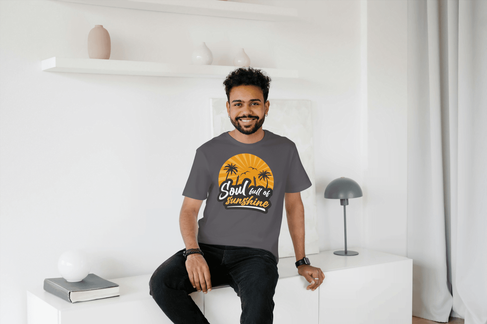 Soul Full of Sunshine: Tropical Sunset Beach Tee - Essentia Attire