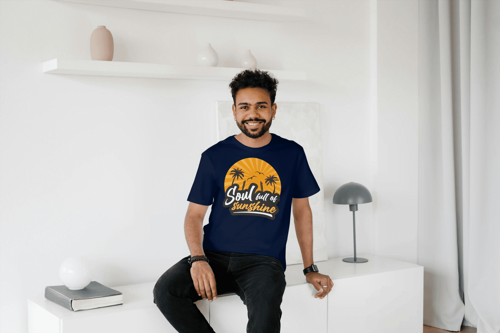 Soul Full of Sunshine: Tropical Sunset Beach Tee - Essentia Attire