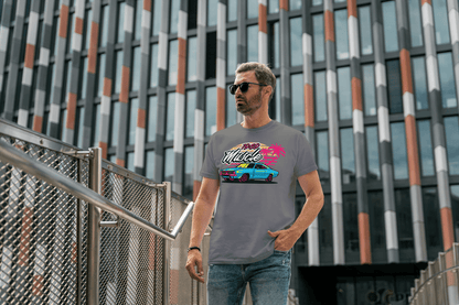 1969 Muscle Car Beach Sunset: Retro Vaporwave Tee - Essentia Attire