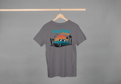 Ocean is Calling Vintage Car: Surf & Beach Life Tee - Essentia Attire