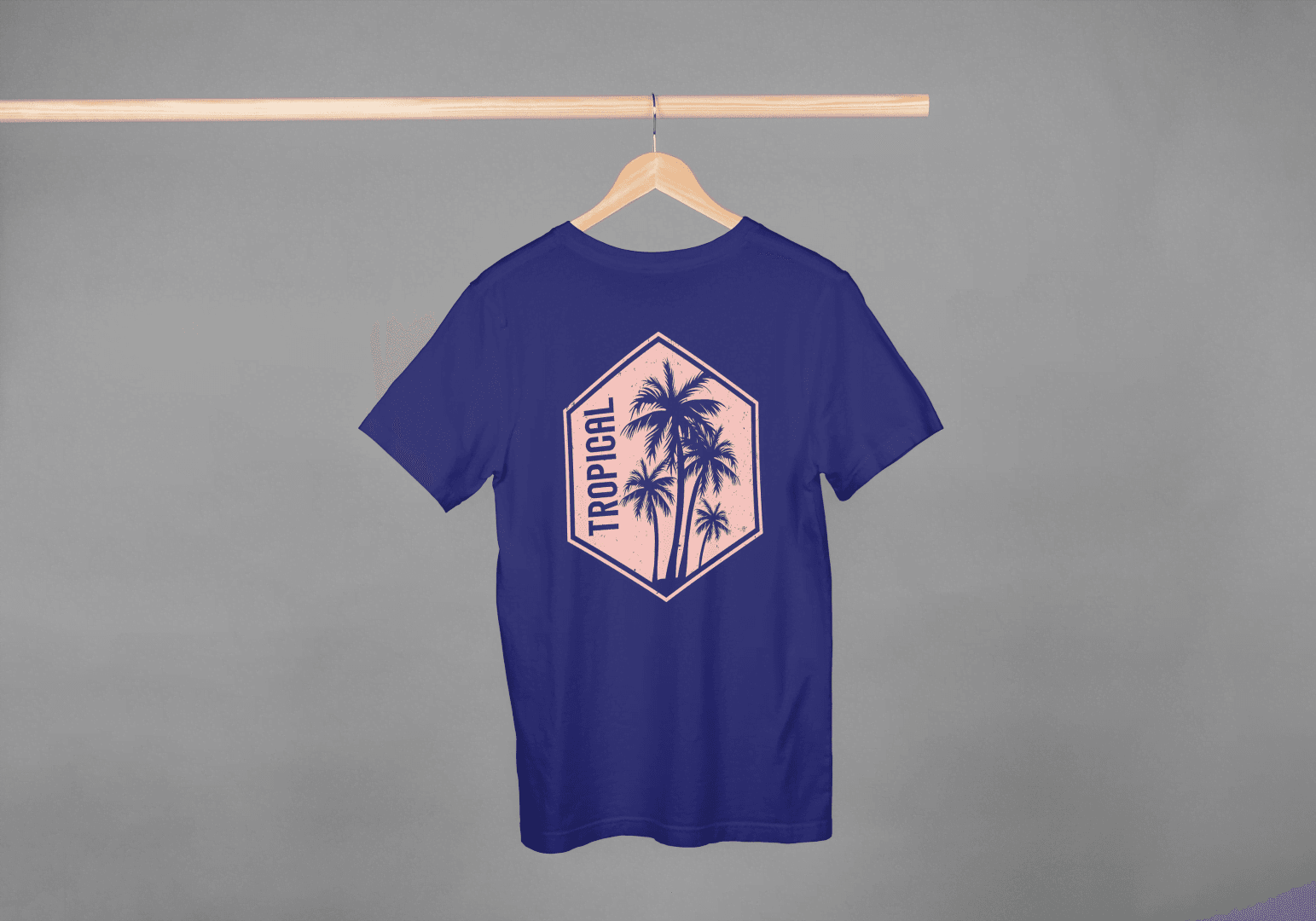 Tropical Palm Tree Hexagon: Minimalist Beach Vibes Tee - Essentia Attire