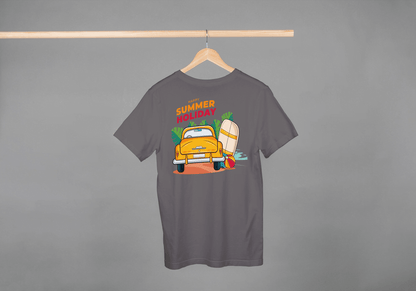 Happy Summer Holiday Classic Car: Retro Beach Surf Tee - Essentia Attire