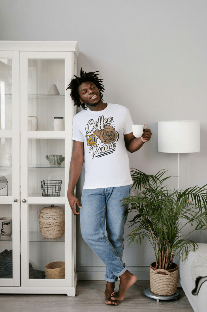 Coffee and Peace: Relaxing Brew Tee - Essentia Attire