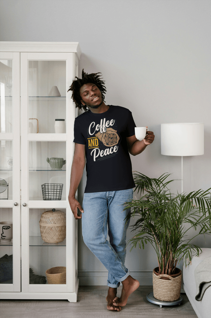 Coffee and Peace: Relaxing Brew Tee - Essentia Attire