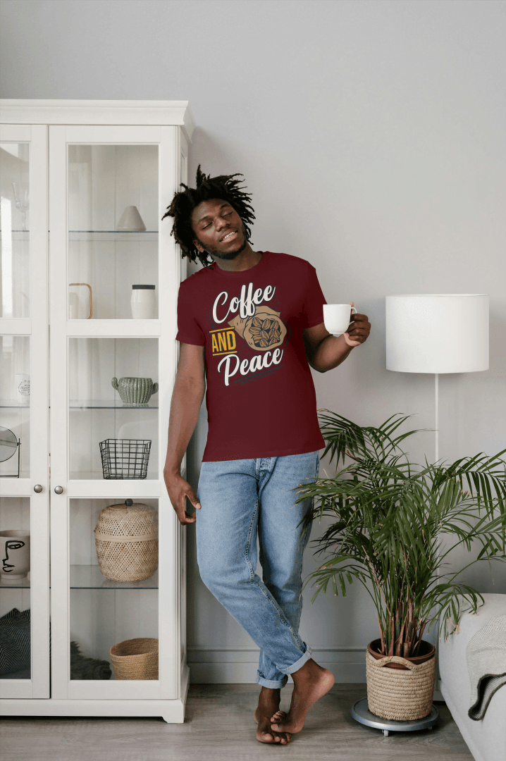 Coffee and Peace: Relaxing Brew Tee - Essentia Attire