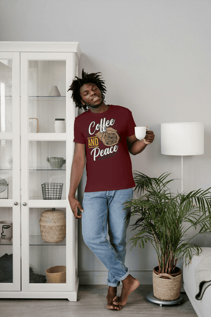 Coffee and Peace: Relaxing Brew Tee - Essentia Attire