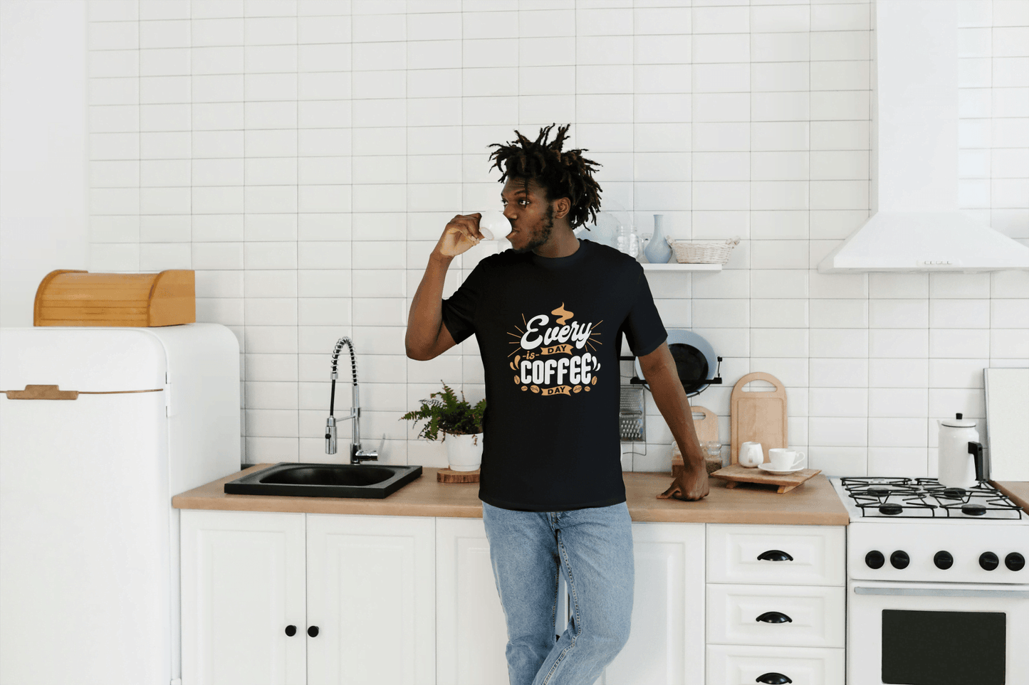 Every Day is Coffee Day: Coffee Lover Graphic Tee - Essentia Attire