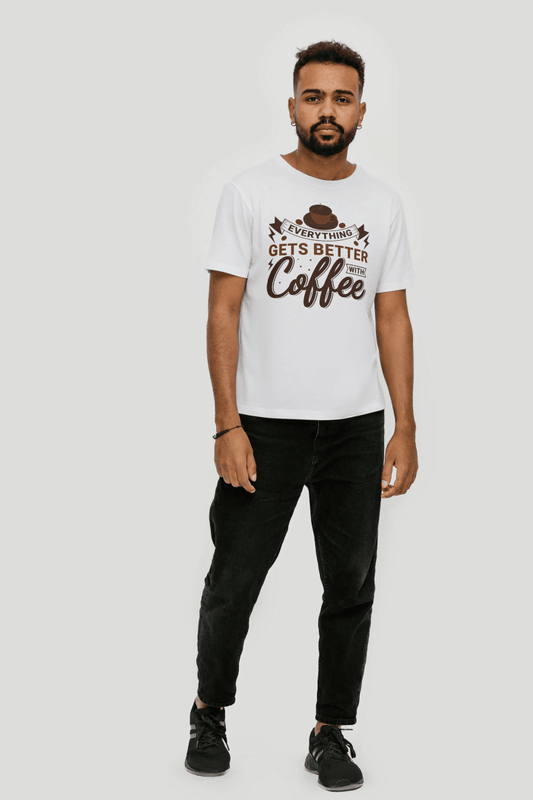Everything Gets Better With Coffee: Positive Coffee Tee - Essentia Attire