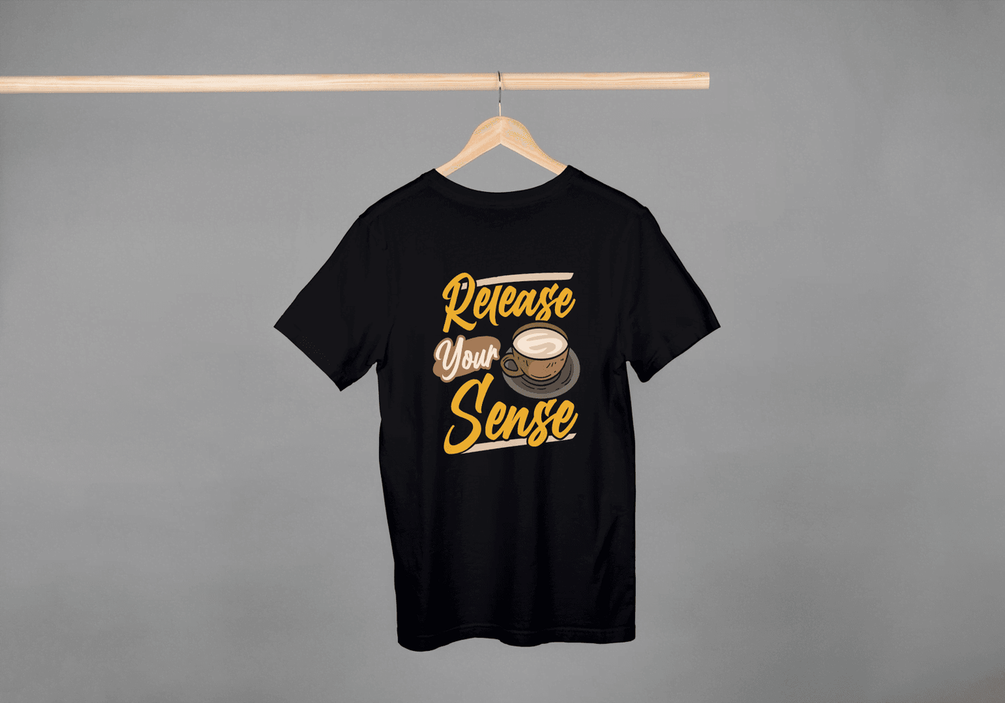 Release Your Sense Coffee Tee: Relaxing Brew Graphic Tee - Essentia Attire