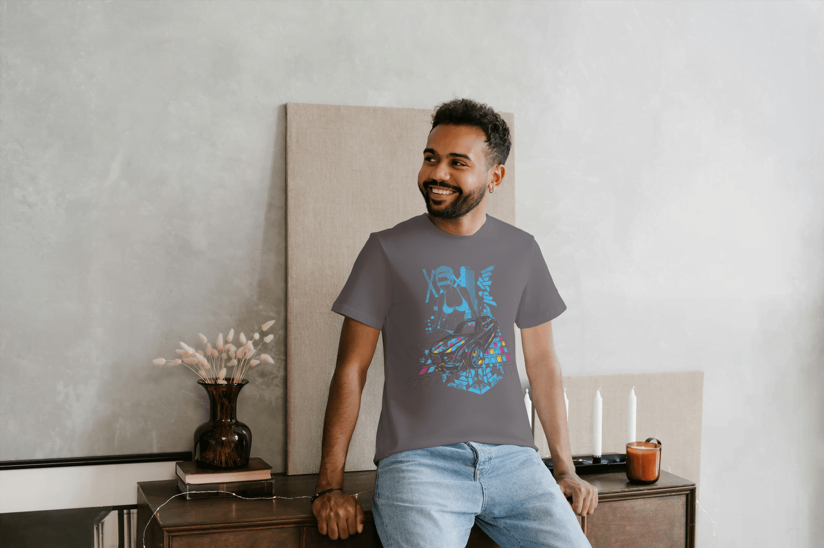 Cyberpunk Dynamic Car: Futuristic Graphic Tee - Essentia Attire