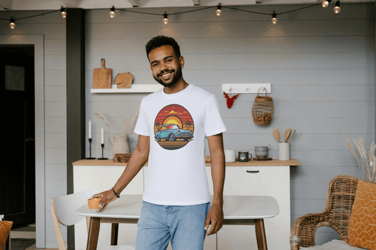 Sunset Classic Car: Vintage Beach Cruiser - Essentia Attire