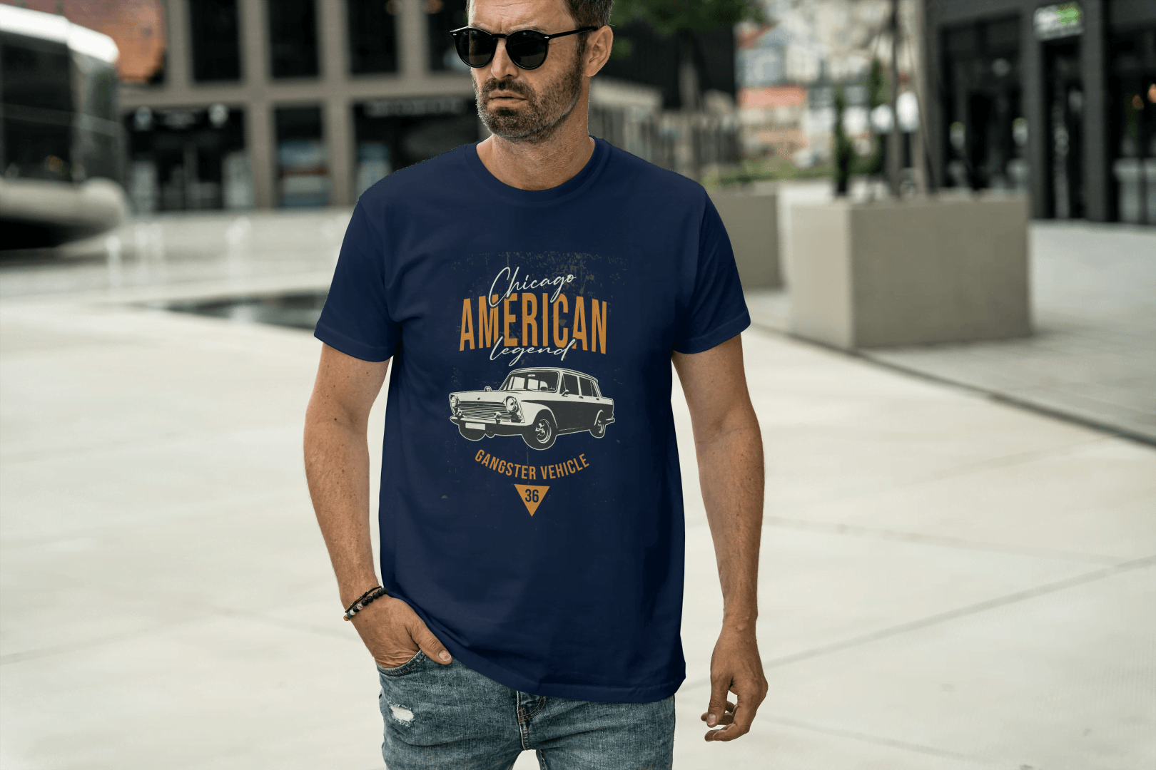 Chicago American Legend: Vintage Gangster Vehicle Tee - Essentia Attire