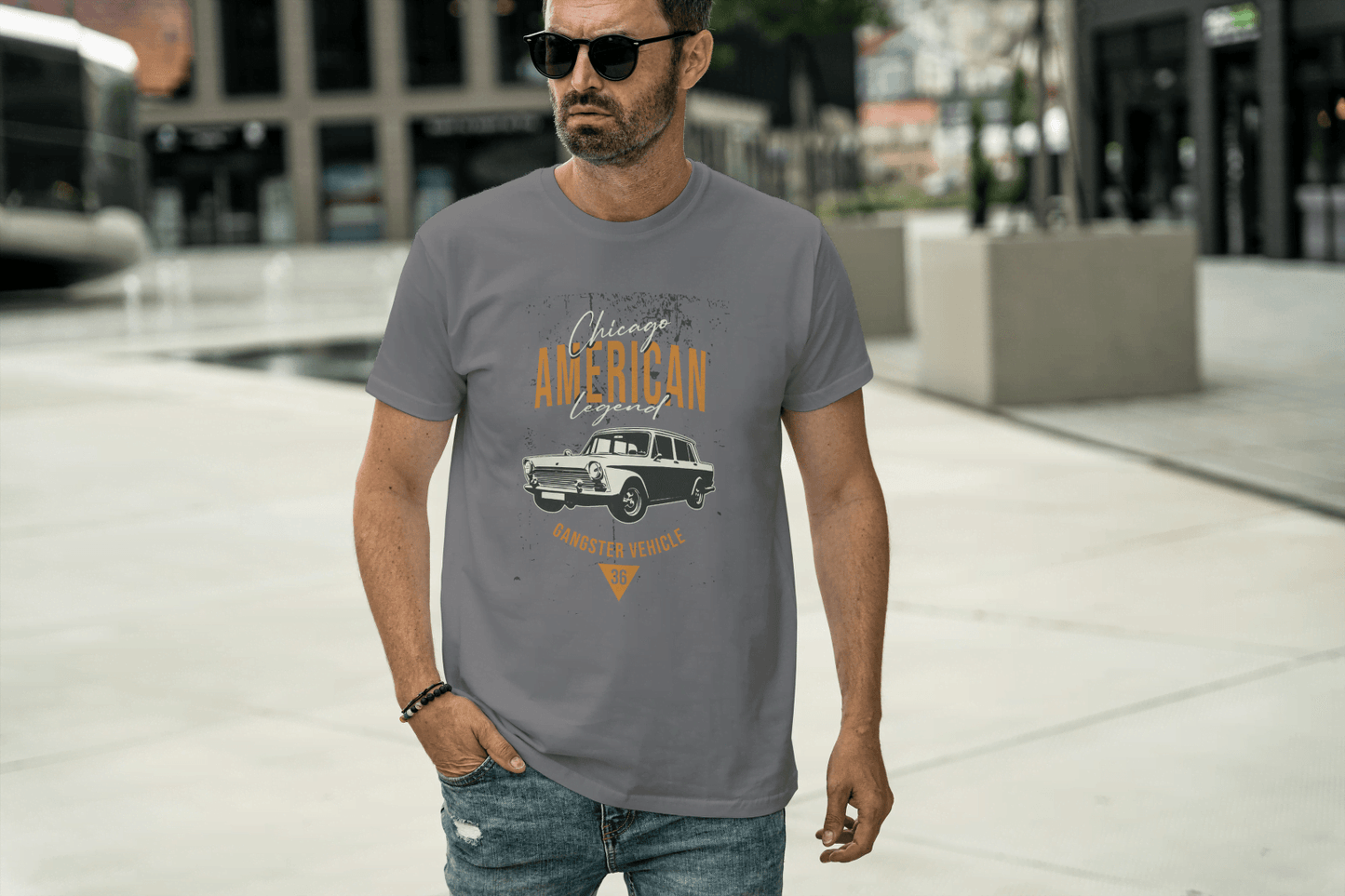Chicago American Legend: Vintage Gangster Vehicle Tee - Essentia Attire