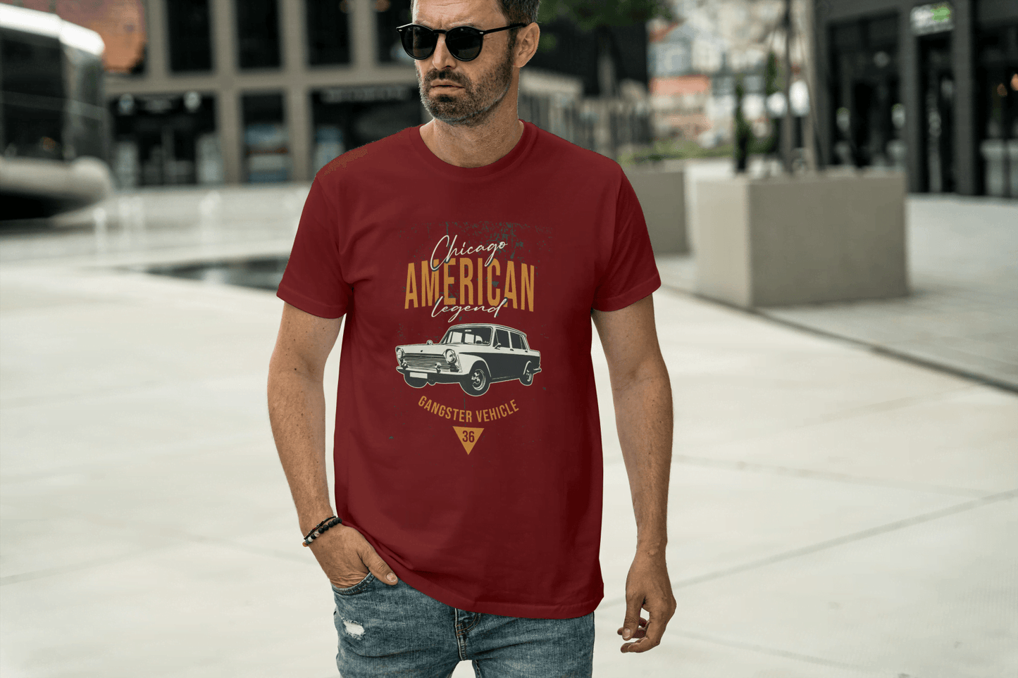 Chicago American Legend: Vintage Gangster Vehicle Tee - Essentia Attire