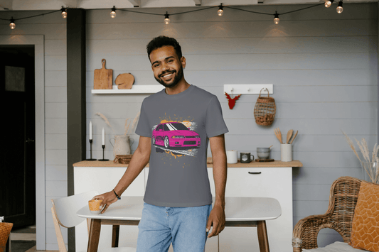 Pink Drift Car: Automotive Action Tee - Essentia Attire