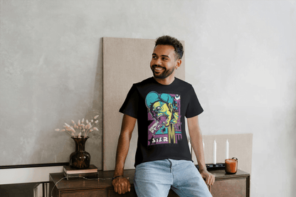 Unique Urban Art: Men's Psychedelic Monster Face Tee - Essentia Attire