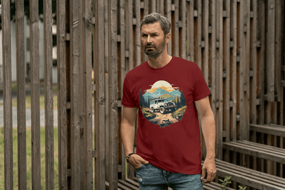 Off-Road Adventure: Mountain Jeep Graphic Tee - Essentia Attire