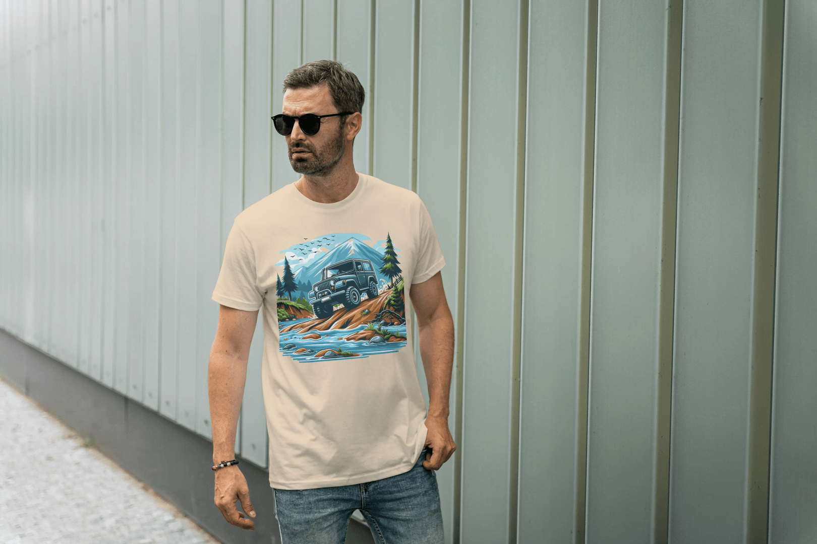 Off-Road Jeep Adventure: Mountain Trail Graphic Tee - Essentia Attire