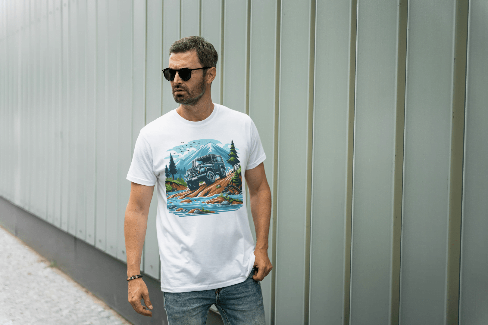 Off-Road Jeep Adventure: Mountain Trail Graphic Tee - Essentia Attire