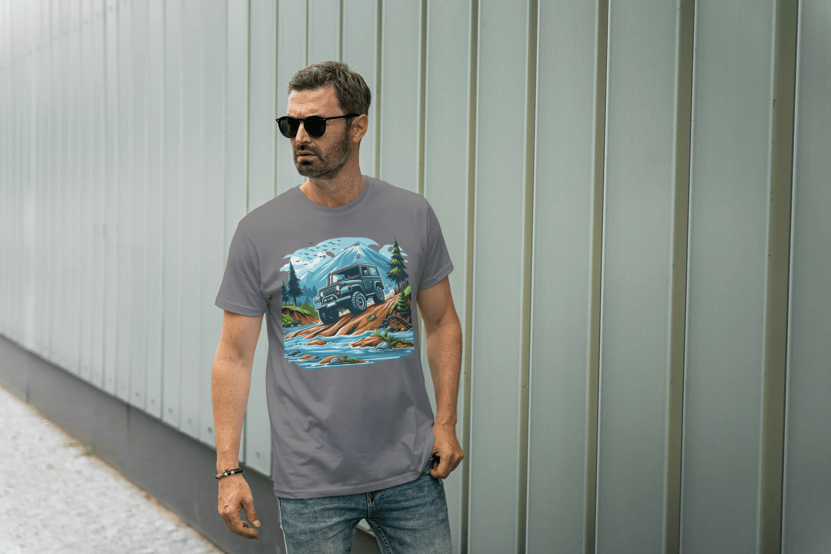 Off-Road Jeep Adventure: Mountain Trail Graphic Tee - Essentia Attire
