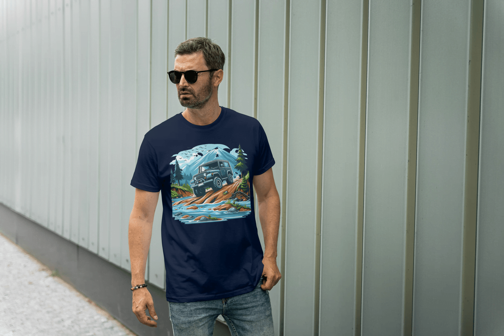 Off-Road Jeep Adventure: Mountain Trail Graphic Tee - Essentia Attire
