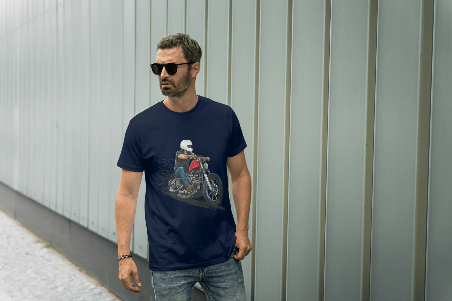 Vintage Biker Ride: Custom Motorcycle Graphic Tee - Essentia Attire