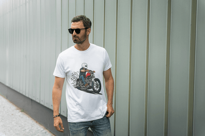 Vintage Biker Ride: Custom Motorcycle Graphic Tee - Essentia Attire