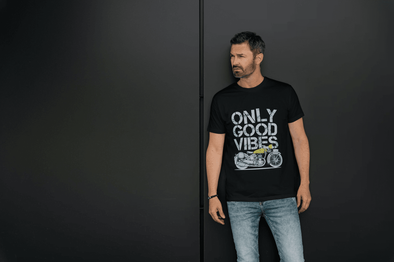 Classic Bike Enthusiast: Only Good Vibes Vintage Motorcycle - Essentia Attire