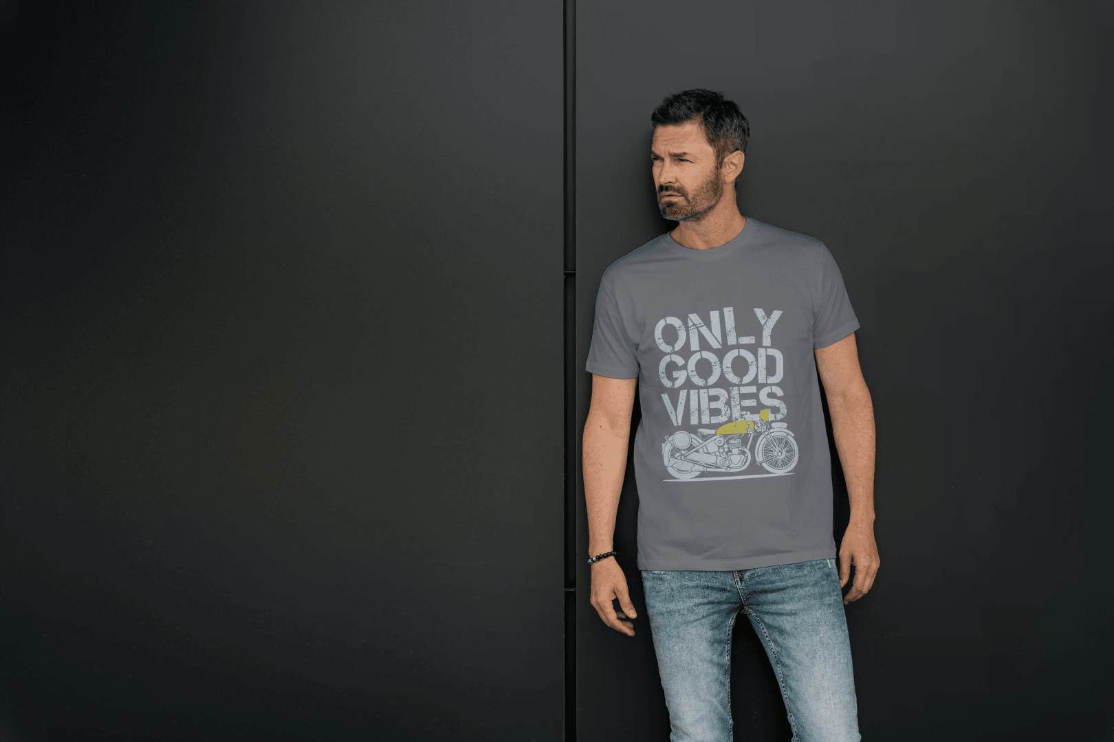 Classic Bike Enthusiast: Only Good Vibes Vintage Motorcycle - Essentia Attire