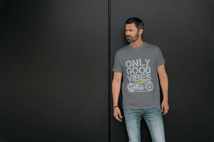 Classic Bike Enthusiast: Only Good Vibes Vintage Motorcycle - Essentia Attire