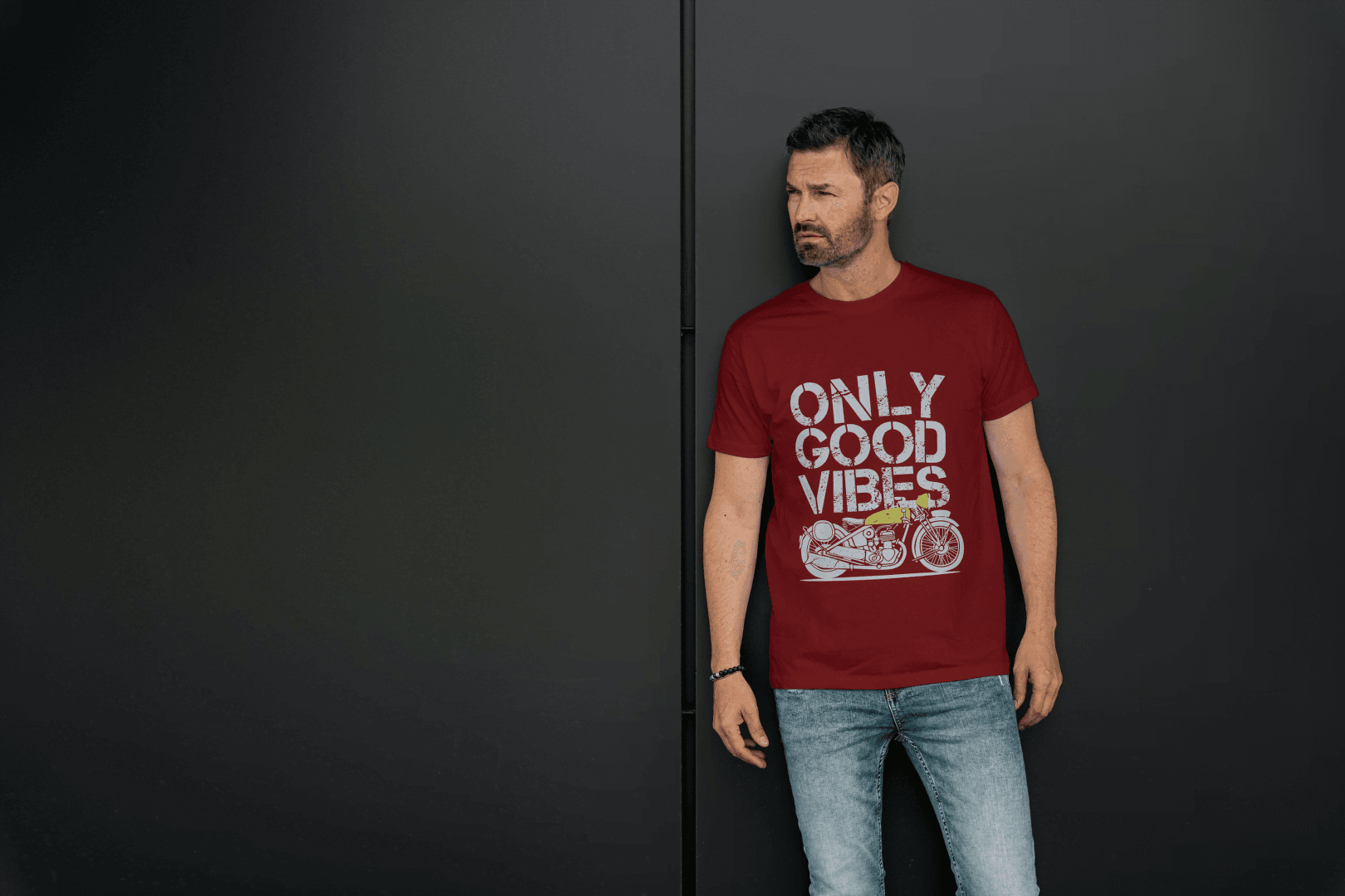 Classic Bike Enthusiast: Only Good Vibes Vintage Motorcycle - Essentia Attire
