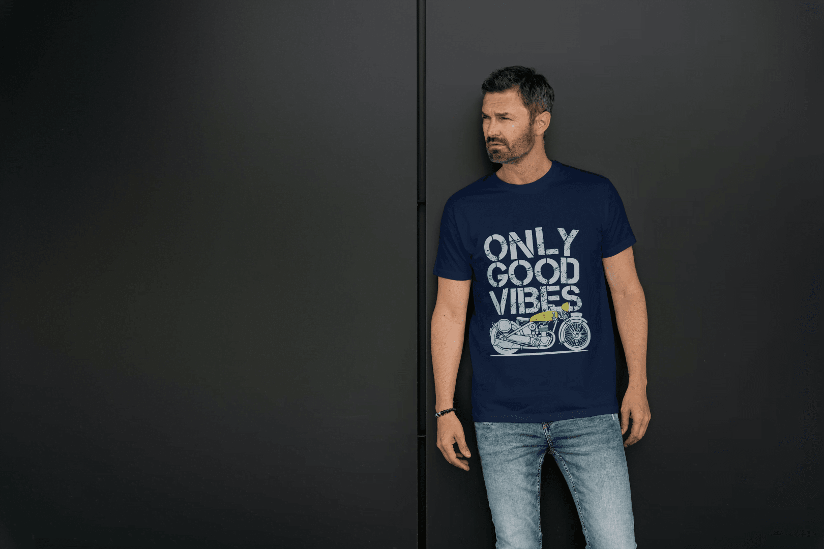 Classic Bike Enthusiast: Only Good Vibes Vintage Motorcycle - Essentia Attire