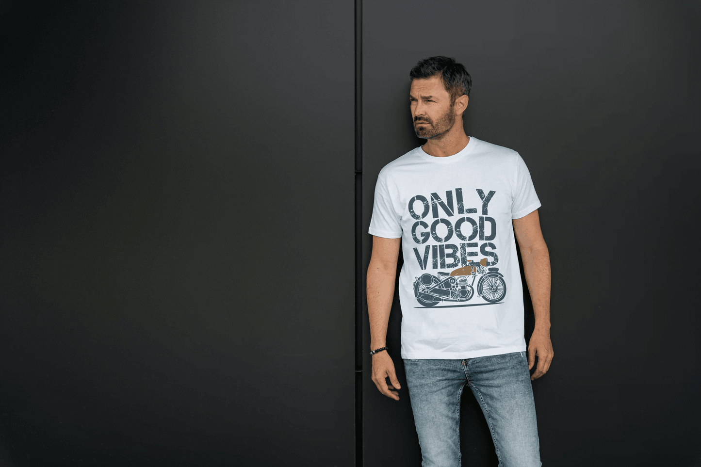 Classic Bike Enthusiast: Only Good Vibes Vintage Motorcycle - Essentia Attire