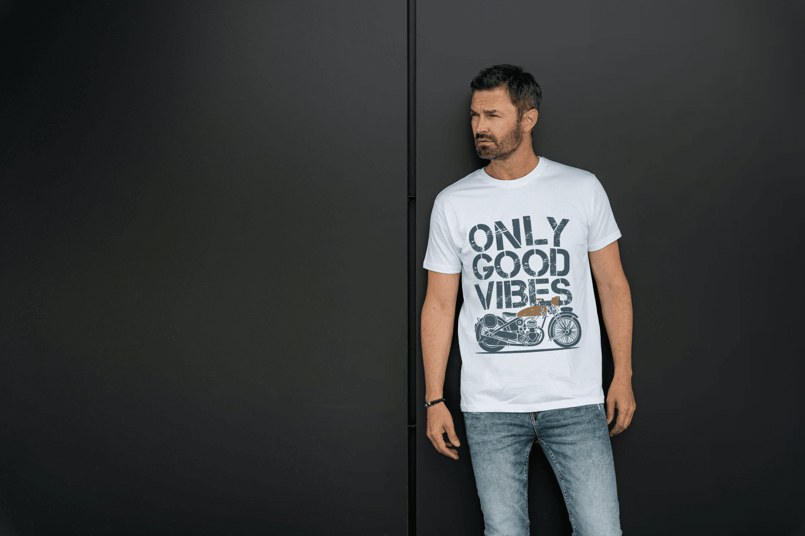 Classic Bike Enthusiast: Only Good Vibes Vintage Motorcycle - Essentia Attire