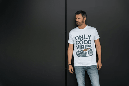 Classic Bike Enthusiast: Only Good Vibes Vintage Motorcycle - Essentia Attire